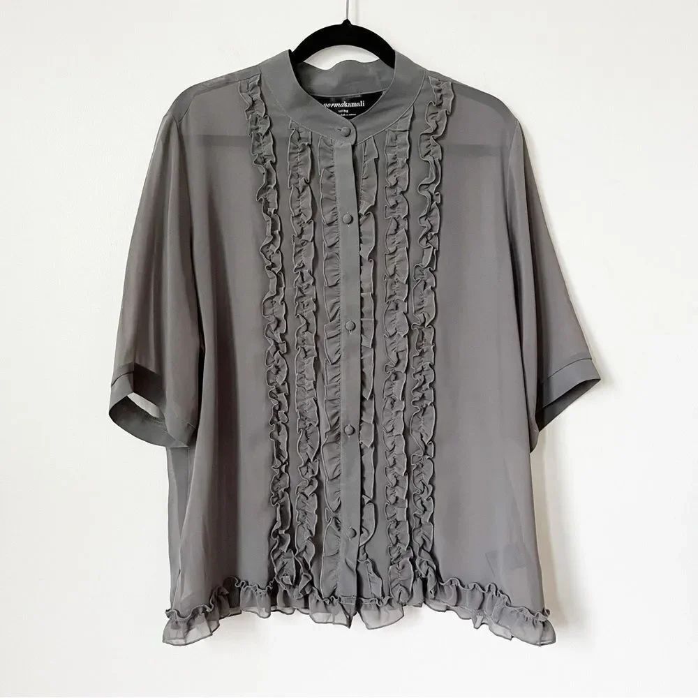 NORMA KAMALI POET SHEER BLOUSE